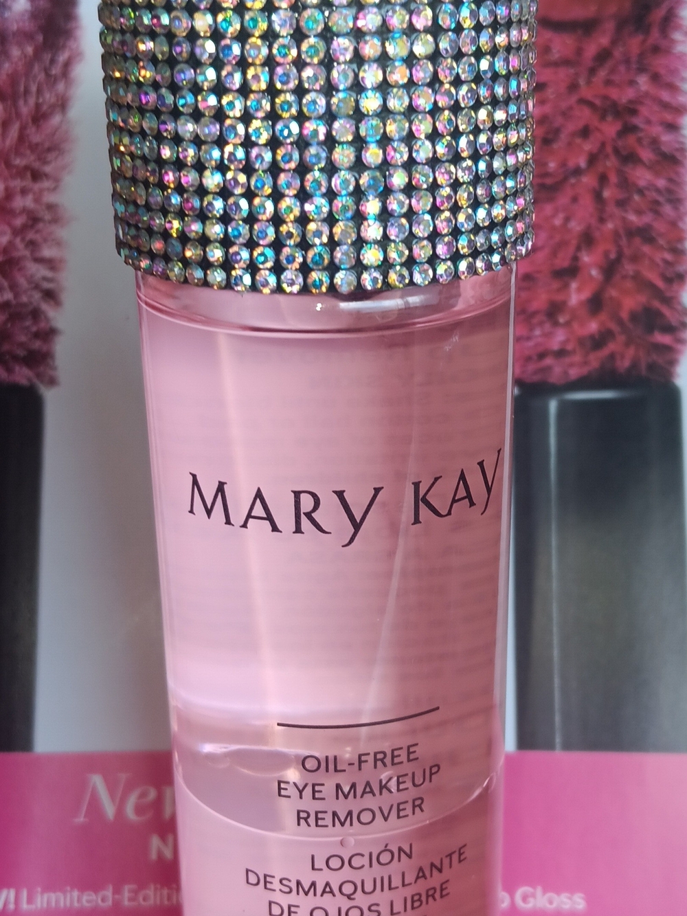 Mary Kay Oil-Free Eye Makeup Remover - Light Pink Bottle with Rhinestone Cap
